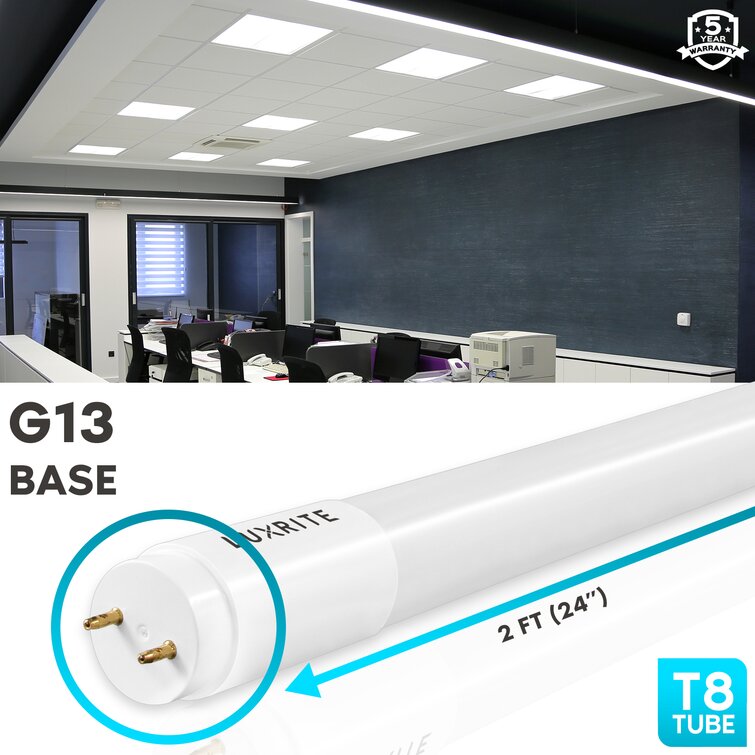 Luxrite 12 Pack 2FT T8 LED Tube Light 8W 17W 3 Colours 3500K 5000K